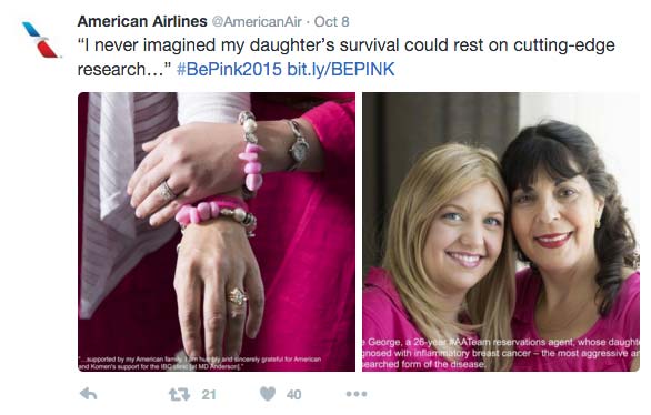 American Airlinesi südamlik Tweet