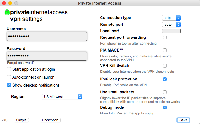 Acceso privado a Internet Mac Software