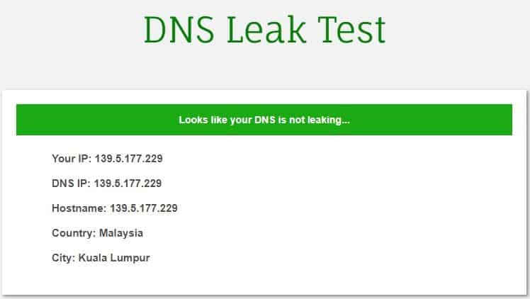 Test di tenuta DNS NordVPN