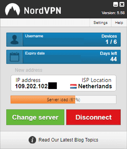 NordVPN 서버 위치를 선택하십시오