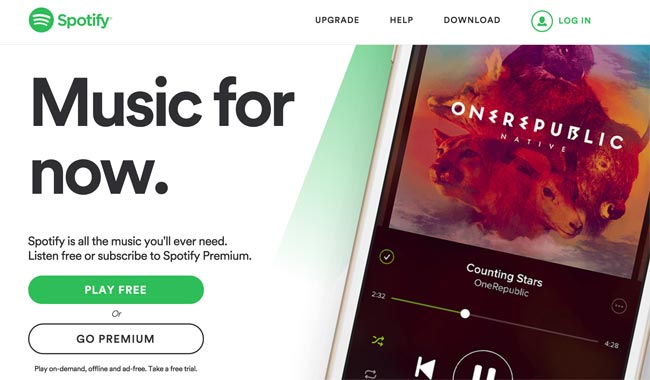 Spotify bied direkte toegang tot gratis musiek