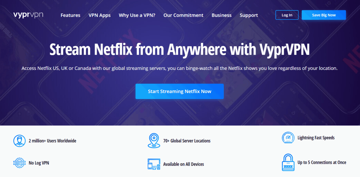 vyprvpn cho phép bạn truy cập Netflix bất kể khu vực