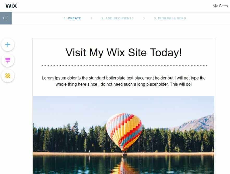 Wix e-mail marketing
